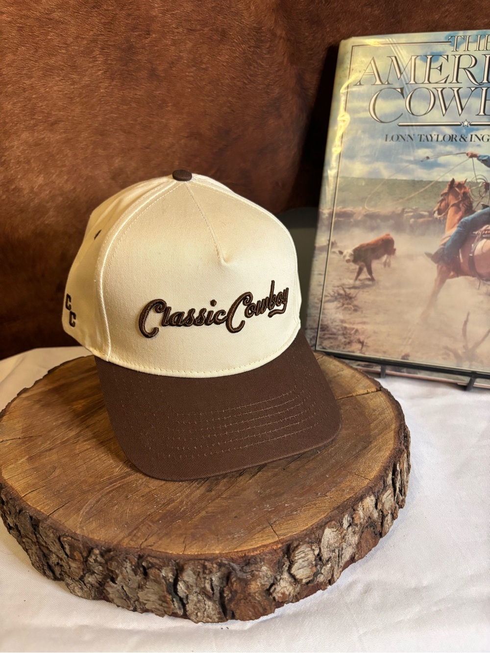 Classic Cowboy Snapback Hat | Brown Cream Western Ranch Cap 🤎